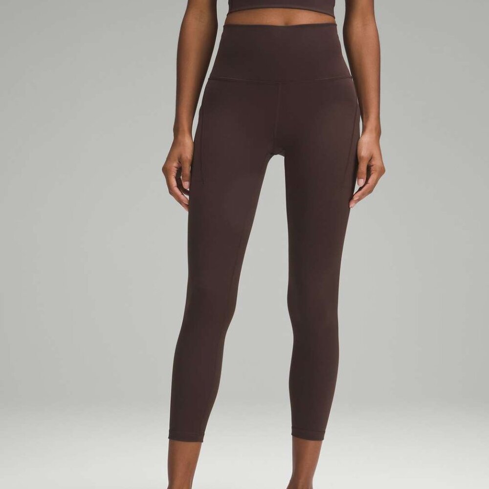 Lululemon Wunder Train High-Rise Tight w/ Pockets 25" RARE Espresso Brown Size 4